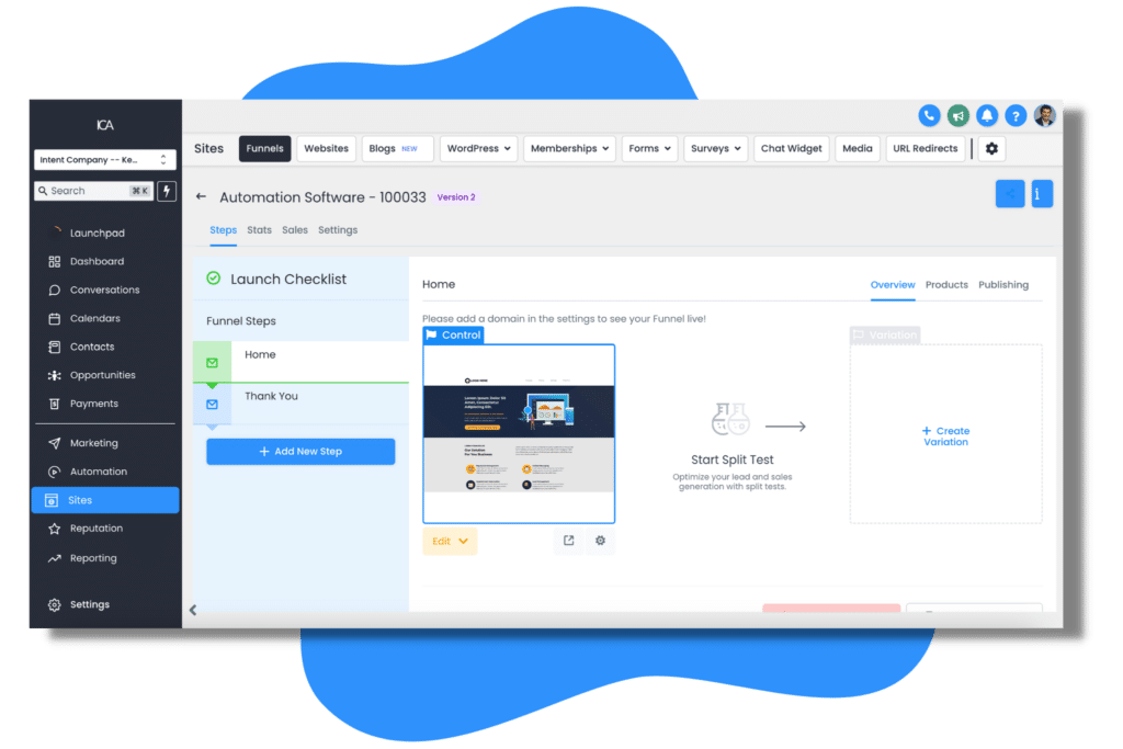 Funnels & Sites